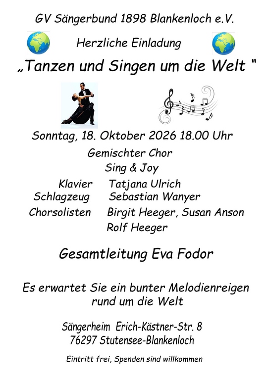 Tanzen und Singen um die Welt